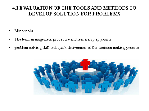 Tools to develop solutions of the problems